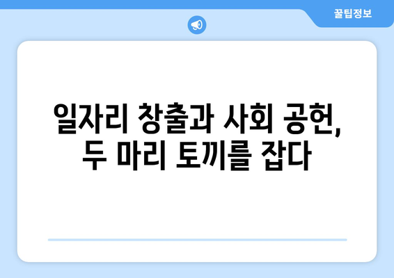 사회적 기업과 복지의 시너지 효과