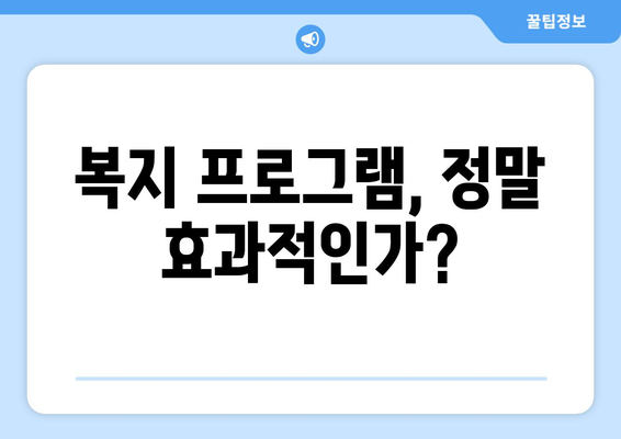 복지 프로그램의 효과성 분석