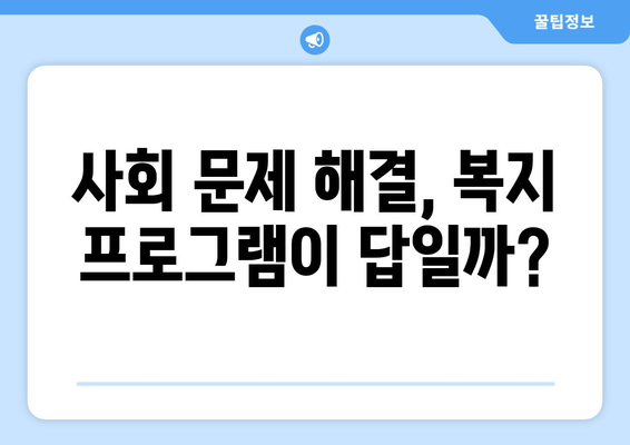 복지 프로그램의 효과성 분석