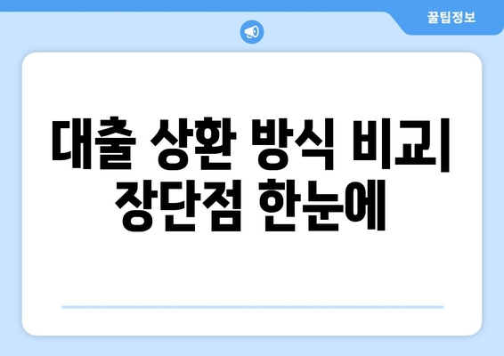 대출 상환의 다양한 방법과 그 장단점